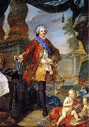 Charles-Joseph Natoire Portrait of Louis Dauphin of France with a Plan of the Siege of Tournai oil painting